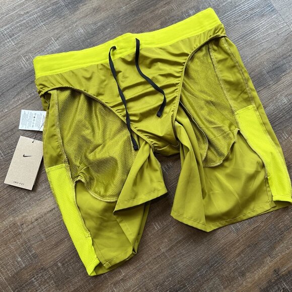 Nike Shorts Large Mens Challenger Dri Fit 7" Moss Green Brief Lined $40 - Picture 10 of 12